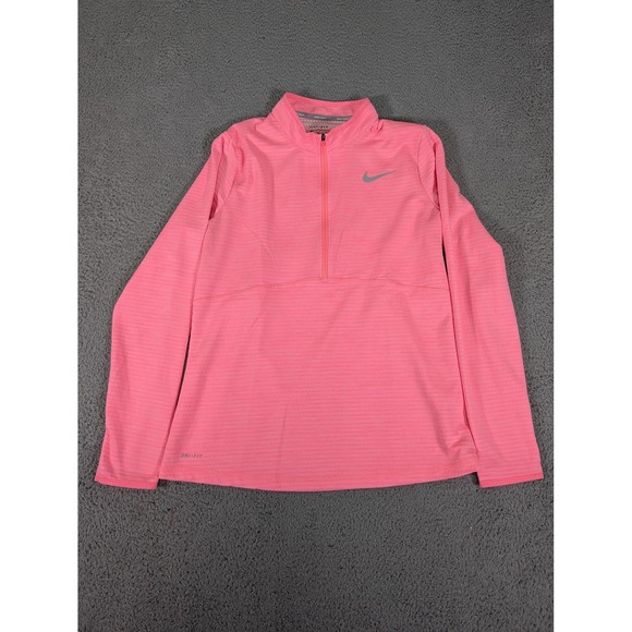 Nike Golf Pullover Womens Large Pink Dri-FIT Half Zip Long Sleeve Athletic - Picture 1 of 8